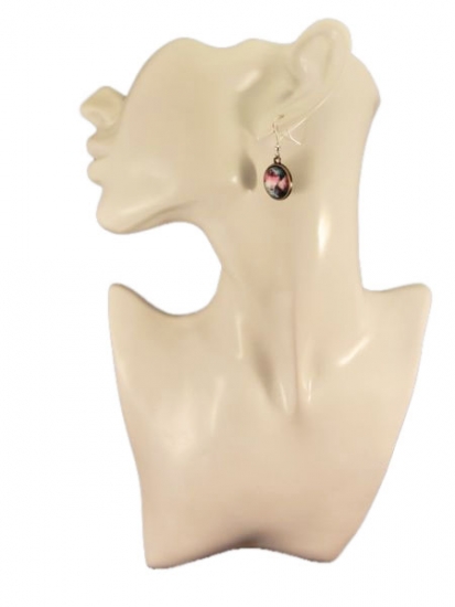 Preview: Galaxie Weltraum Ohrringe Vintage Optik Cabochon